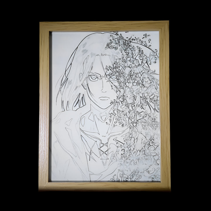 Wood-Framed Eren Yeager - ShopLess