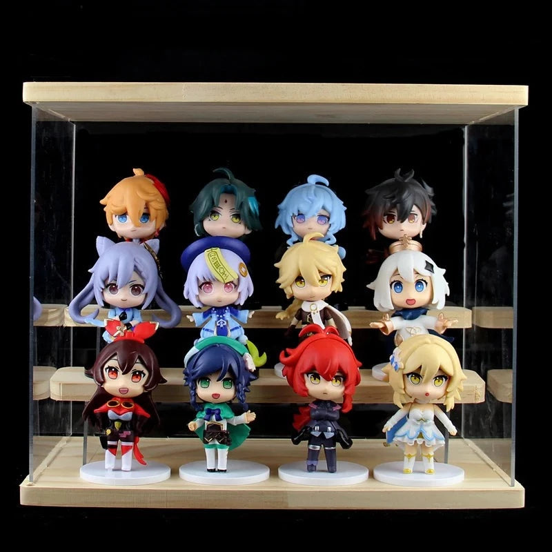 Hot 6pcs/set Genshin Impact Anime Figure Game Cartoon Aether Lumine Amber Venti Diluc Paimon Dolls Toy Kawaii Character  Gift - ShopLess